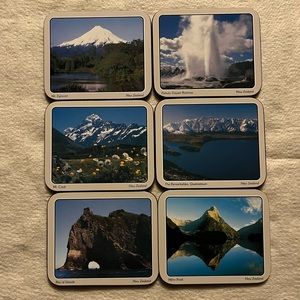 1963 New Zealand drink coasters, set of 6